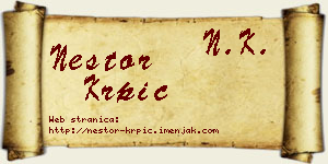 Nestor Krpić vizit kartica